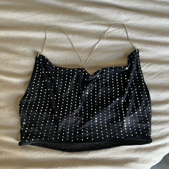 Chain strap Sparkle Mesh Top - Picture 2 of 4